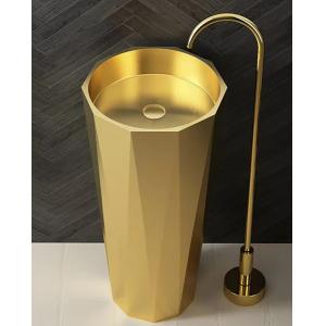 304 Stainless Steel Column Pedestal Sink For Hotel Clubhouse Bathroom