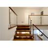 China Interior Glass Stair Balustrade Systems Wood Handrail With Good View Of Outside wholesale