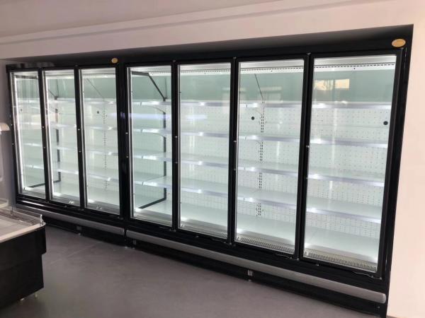 Glass Door Supermarket Refrigeration Equipment With Digital Temperature