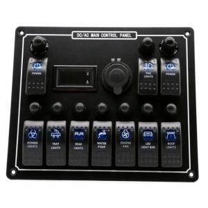10 Gang Switch Panel USB Fast Dual Charger Socket Panel With Light Multi Function Boat Switch Panel Marine Power System
