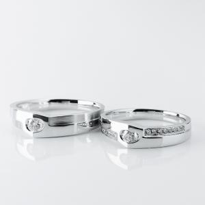 Special Pure True Love 12g Couple Engagement Rings With Alphabets