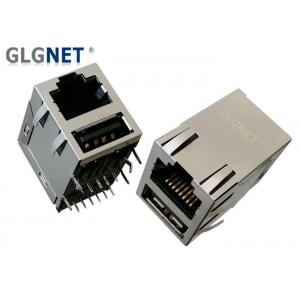 China Magnetic Tab Up RJ45 Modular Jack RJ45 USB Connector With USB 2.0 Interface supplier