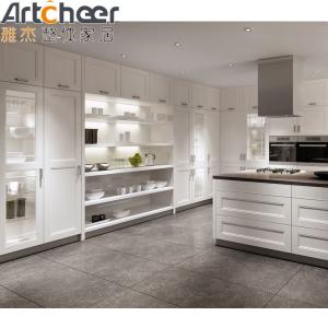 China RTA ou tamanho personalizado Madeira sólida branco gabinete de cozinha modular conjunto Shaker Design supplier