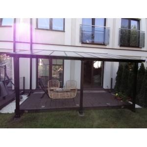 18m2 Sun Shelter Garden Wall Mounted DIY Patio Cover Aluminum Sunshade Outdoor Gazebo Patio Cover Canopy Awnings Black