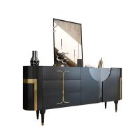 China Noble Black Luxury Sideboard Cabinets Titanium Enamel Stainless Steel Four Feet Custom on sale