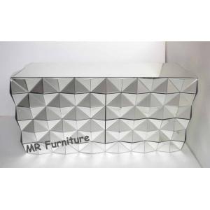 3D Faceted Mirrored Bedroom Chest With 8 Drawers Wooden Material Body