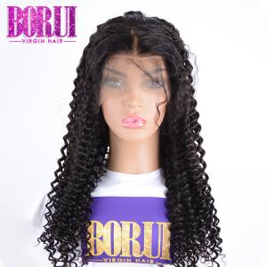 China Brazilian Hair Deep Curly Lace Front Wig , Fashion Natural Hair Wig With Baby Hair supplier