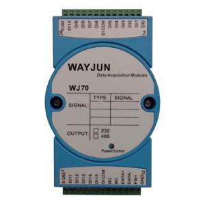 WAYJUN 4-ch DI 4-ch Relay Output, RS485/232 Remote Module blue Data Acquisition Module I/O DIN35