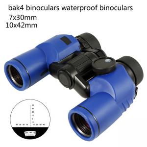 China blue 10x42 waterproof binoculars and compass 7x30 rangefinder marine waterproof binoculars supplier