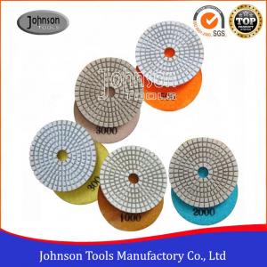 White Type Diamond Resin Polishing Pads , Stone Polishing Pads 75mm - 180mm