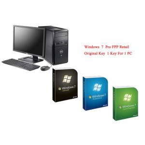 China Microsoft Windows 7 Pro Pack Online Activate Customizable FQC Genuine FPP Retail supplier