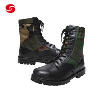China Black Camouflage Leather Military Combat Shoes Army Jungle Boots on sale