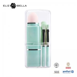 8pcs Mini Makeup Brush With Short Handle Cosmetic Brush, Synthetic Hair Makeup Brush Pink Sponge With Makeup Tube