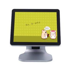 Silver Color Single Screen Retail Epos Systems High Sensitivity LCD / LED Diaplay