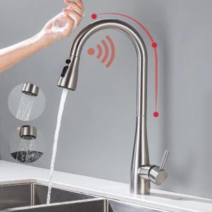 Ceramic Cartridge Lever Handle Kitchen Faucet Mixer With Pull Down Sprayer