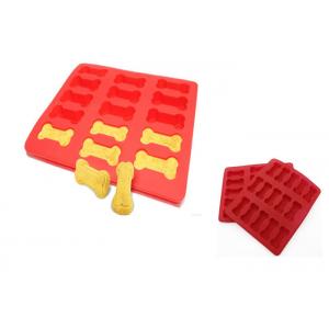 China Red Homemade Silicone Ice Cube Trays Dog Bone Baking Molds For Cute Dog Treats supplier