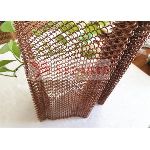 10mm Foldability Bronze Architectural Coil Wire Curtain For Stage Background