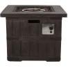 China Brown Wood Gas Square Fire Pit For Gardern Indoor Outdoor wholesale