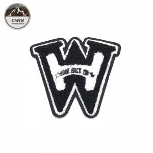 China W Letter 3D DIY Chenille Patch , Small Iron On Patches Cutomized Shape supplier