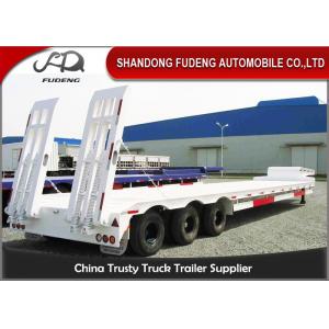 50 tonne Gooseneck low bed semi truck trailer for heavy equipment transport
