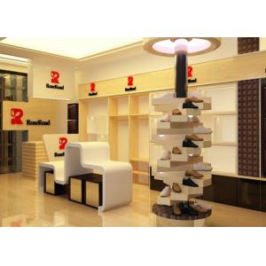 Wall Mounted / Island Table Shoe Shop Display Stands With LED Lighting Decor