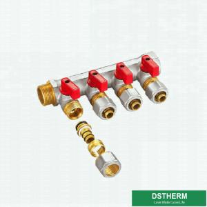 China Floor Heating System Water Mixer Valve Brass Manifolds Two Ways Three Ways to Six Ways supplier