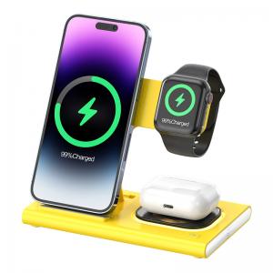 Fast 3 In 1 Wireless Foldable Charger For Watch Earphone IPhone