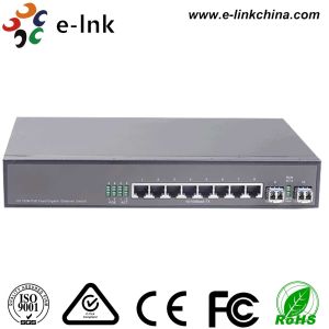 China Um gigabit de 8 portos ponto de entrada + 2 o porto SFP controlou a distância do interruptor 0-120km de Gigabit Ethernet supplier