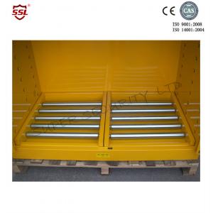 China 光沢度の高い表面の両開きドアが付いている鋼鉄黄色く大きい可燃性液体の収納キャビネット wholesale