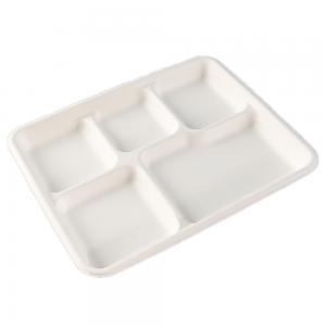 Bagasse Sugar Cane Fiber Compostable Paper Plate With Dividers