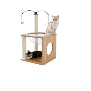 China OEM ODM Accepted Elegant Cats Tree Space Capsule with Floating Nest and Hanging Balls wholesale