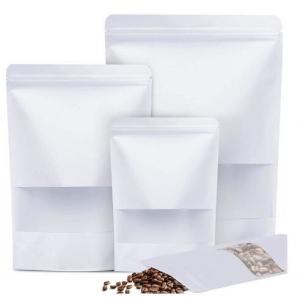 Stand up clear eco white kraft paper bags supplier with clear window