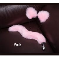 RoHS 400mm Fox Tail Butt Plug And Ears Roleplaying Aluminium Butt Plug