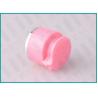 China 24/410 Pink Flat Flip Top Cap Spill Resistance With Shiny Gold Ring wholesale