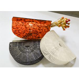 China Ladies Dinner Party Evening Pouch Bag Handbag Fashionable Acrylic And Bamboo supplier