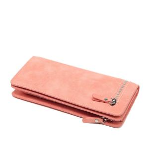 China Orange Color Multi Card Organizer , PU Leather Clutch Wallets For Women  supplier