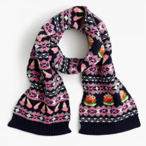 China Warm Girls Knitted Neck Scarf With Fair Isle Jacquard Pattern 7gg Gaugel supplier