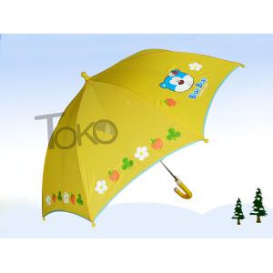 China Cute Toddler Kids Rain Umbrellas 19 Inch Plastic Curved Handle Printed Logo supplier