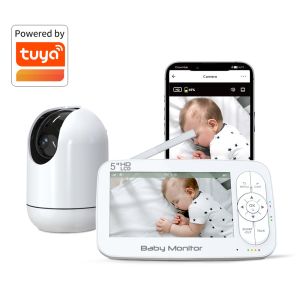 China Babyphone vidéo 5" 1280*720 LCD couleur RGB Moniteur sans fil pour bébé avec capteur de température pour une surveillance pratique de bébé wholesale