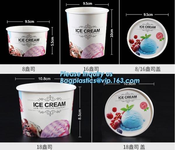 OEM Print logo food grade cheap disposable icecream cup with lids,flexo printing