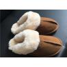 China Tan Suede Sheepskin Slippers Winter Women Chestnut Classic Sheepskin Slippers wholesale
