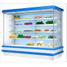 China Customized arc refrigerated display cake showcase upright counter bakery front open chiller wholesale
