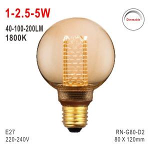 China G80 Bulb, Deco Light, E27 LED Bulb, Fashionable Glass Bulb, 1800K Lamp, Dimmable Bulb supplier
