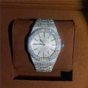 China Bust Down Watch Full Iced Out Diamond Watch Moissanite Diamond Wrist Watch supplier