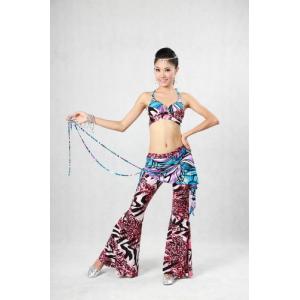 China Belly Dancing Clothes Erogenous Halter Bikini Top Leotard Bar With Flower Straps supplier