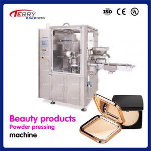 China Semi Automatic Cosmetics Filling Machine Line Makeup Powder Press Machine 12-60 Pieces / Min supplier