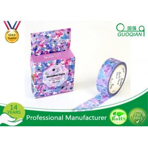 Flower Decorative Stationery Japanese Washi Tape , Adhesive Custom Printed Washi Tape