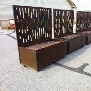 Modern Design Metal Decorative Trellis Corten Steel Trough Planter Box
