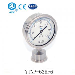 China 63mm Stainless Steel Sanitary Oil Filled Pressure Gauge supplier