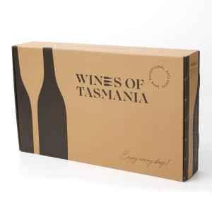 Corrugated Paper Red Wine Bottle Gift Box Luxury Aesthetic 6 Bottle No Printing